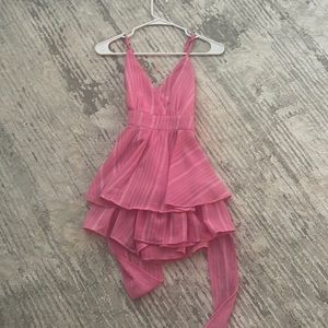 pink backless romper